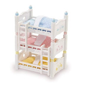 Calico Critters Triple Baby Bunk Beds, Dollhouse Toy Furniture, Multicolor, basic (CC2624)