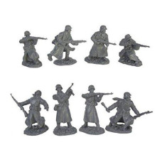 WWII Longcoat German Infantry Plastic Army Men: 16 piece set of 54mm Figures - 1:32 scale