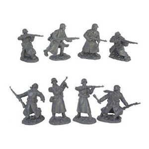 WWII Longcoat German Infantry Plastic Army Men: 16 piece set of 54mm Figures - 1:32 scale