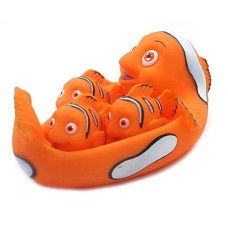 Playmaker Toys 3213 Rubber Clown Fish Family Bathtub Pals - Floating Bath & Pool Toy