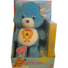10" Care Bears Plush - Champ Bear with VHS Cartoon Video (2003)
