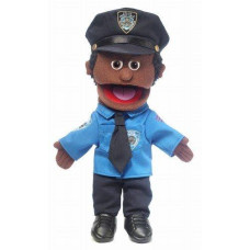 14" Policeman, Black Male, Hand Puppet