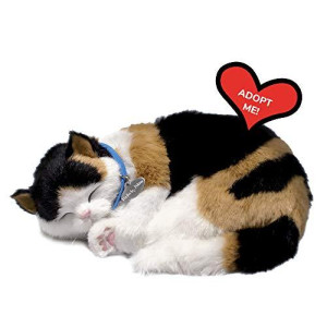Perfect Petzzz Original Petzzz Calico Cat Realistic, Lifelike Stuffed Interactive Pet Toy, Companion Pet Dog with 100% Handcrafted Synthetic Fur