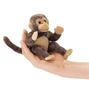 Folkmanis Mini Monkey Finger Puppet , Brown