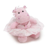 Burton and Burton Stuffed Animal Cute Pink Ballerina Hippo Plush Toy