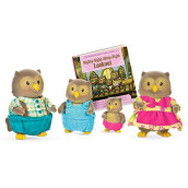 Li'l Woodzeez Owl Family Set - Whooswhoo Owls with Storybook - 5pc Toy Set with Miniature Animal Figurines - Family Toys and Books for Kids Age 3+