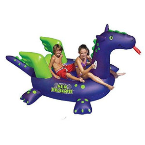 Swimline NT1552 Giant Sea Dragon Inflatable Ride-On Pool Float, 115-Inch Long, Blue/Green