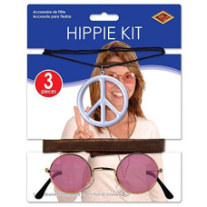 Hippie Kit (Includes: Eyeglasses, Headband & Necklace) Party Accessory (1 count) (1/Pkg)