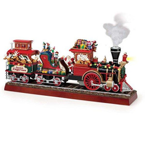 Mr. Christmas Animated Musical Santa's Train Express with Working Smokestack, 16.5 Inch, Red