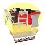 Red & Gray Commentator Table Playset for Wrestling Action Figures