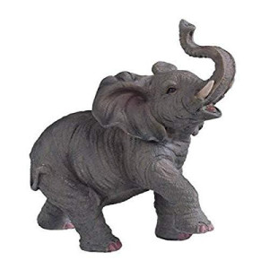 StealStreet SS-G-54135 Small Polyresin Elephant with Trunk Up Figurine Statue, 6.5"