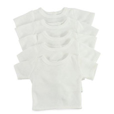Emily Rose 18" Doll Clothes Value 5-Pack Bright White Doll T-Shirts Tees | 80/20 Cotton/Poly Blend | Versatile 18" Doll Clothing Basics