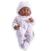 JC Toys Mini La Newborn African American | Anatomically Correct Real Girl Baby Doll | 9.5" All-Vinyl | Includes Pink Outfit, Hat and Pacifier | Designed by Berenguer | Ages 2+