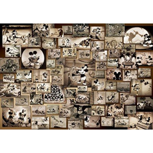 Tenyo Mickey Mouse Monochrome Black and White Film Movie Jigsaw Puzzle (1000 Piece)