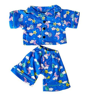 Sunny Days Blue PJs Teddy Bear Clothes Outfit Fits Most 14" - 18" Build-A-Bear, and Make Your Own Stuffed Animals