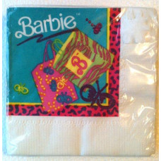 Vintage BARBIE 3-Ply Girls KIDS Party Napkins (16 Count)