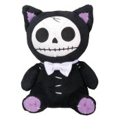 SUMMIT COLLECTION Furrybones Black Cat Mao Mao Wearing White Bow Tie Small Plush Doll
