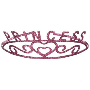 glittered Princess Tiara (pink) Party Accessory (1 count) (1/Pkg)