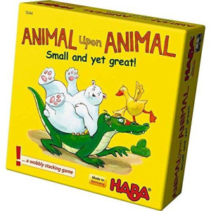 HABA Animal Upon Animal: Small and Yet Great! Pocket Sized Wooden Stacking Game (Made in Germany)