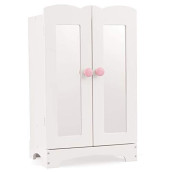 KidKraft Wooden Lil Doll Armoire with 6 Hangers, Furniture for 18-Inch Dolls - White, Gift for Ages 3+