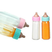 JA-RU Magic Baby Doll Bottles Milk Bottle and Juice Bottle, Great Baby Doll Accessories. Set with 2 Bottles. 701-1
