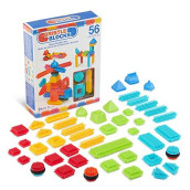 Bristle Blocks by Battat - STEM Building Blocks for Kids - Soft Developmental Toys - 56pc Playset - Basic Builder Box - For Toddlers and Children Aged 2 years + (68070)