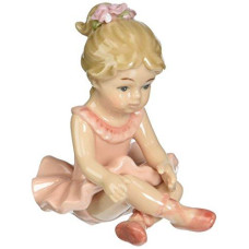 Cosmos 10621 Fine Porcelain Ballerina Sitting Down Figurine 4-inch