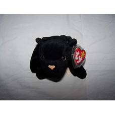 TY Beanie Babies Velvet the Cat Stuffed Animal Plush Toy - 6 1/2 inches long - Black - Style 4064
