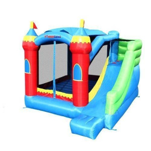Bounceland Royal Palace Inflatable Bounce House, with Long Slide, Large Bouncing Area, Basketball Hoop and Sun Roof, 13 ft x 12 ft x 9 ft H, UL Strong Certified Blower, Castle Kids Party Theme