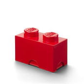 Room Copenhagen, LEGO Storage Brick Box - Stackable Storage Solution - Brick 2, Bright Red (L4002R)