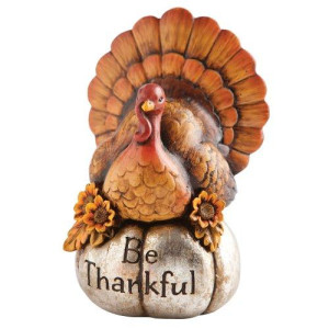 Cypress Home Decorative Be Thankful Hand-Painted Thanksgiving Turkey Tabletop Centerpiece D