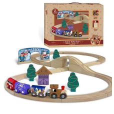 Rudolph the Red Nose Reindeer Wooden Train with Figure 8 Track