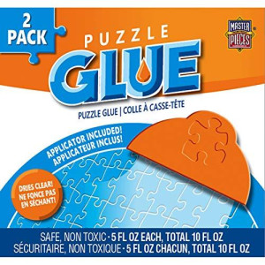 MasterPieces Accessories, Jigsaw Puzzle Glue Bottle & Wide Plastic Spreader, 5 Ounces each, 2 Pack
