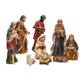 Kurt Adler 9-Inch Porcelain Nativity Figure Tablepiece Set of 9