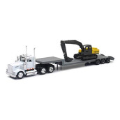 New-Ray 1:43 scale Kenworth W900 Lowboy Trailer with Construction Excavator