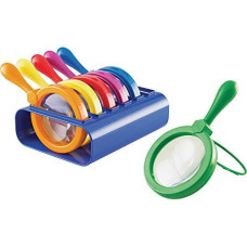 Learning Resources Primary Science Jumbo Magnifiers with Stand, Science Classroom Accessories, Teaching Aids, Set of 6 Magnifiers, Ages 3+