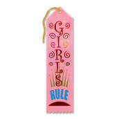 Beistle AR238 Girl Rules Fabric Award Ribbon, Pink, 2" x 8"