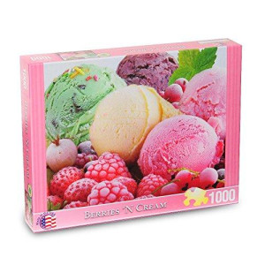 Springbok Puzzles - Berries n Cream - 1000 Piece Jigsaw Puzzle - Large 26.75 Inches by 20.5 Inches Puzzle - Made in USA - Unique Cut Interlocking Pieces