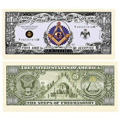 American Art Classics Freemason - Masonic Million Dollar Bill - Limited Edition Collectible Novelty Dollar Bill in Currency Holder Protector - Best Gift Or Keepsake for Masons
