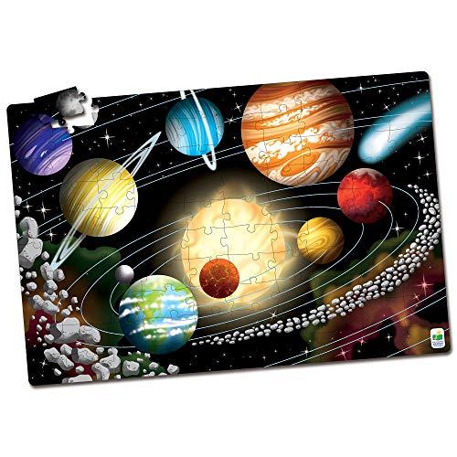 The Learning Journey Puzzle Doubles Glow in the Dark - Space - 100 Piece Glow in the Dark Puzzle, Space Puzzles For Kids Ages 4-8, Solar System Puzzle For Kids, Award Winning Educational Toys