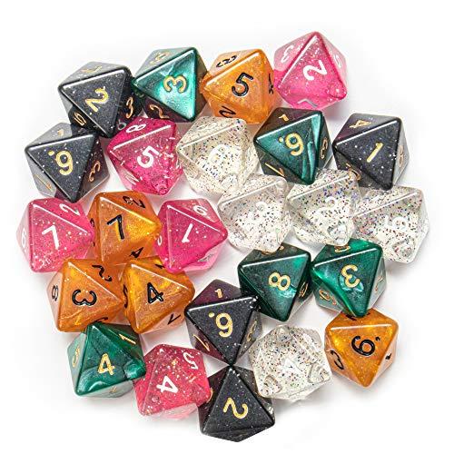 Wiz Dice Polyhedral RPG Dice from D4 to D20| Role Playing Game Dice| D&D Dice in Random Colors| D8 Polyhedral - 100 Pack