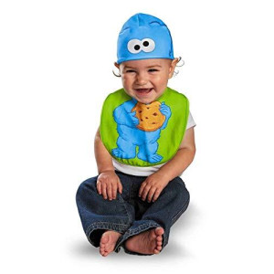 Disguise Costumes Drool Over Me Sesame Street Cookie Monster Infant Bib and Hat Accessory, Blue/Green, 0-12 Months