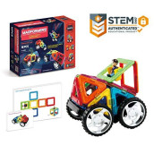 Magformers Vehicle Wow Set (16-pieces) Magnetic Building Blocks, Educational Magnetic Tiles Kit , Magnetic Construction STEM Toy Set includes wheels