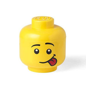 Room Copenhagen, Lego Storage Heads Stackable Storage Container - Buildable Organizational Bins for Kids Toys and Accessories - 9.45 x 9.45 x 10.67in - Large, Silly, Holds 500 Bricks