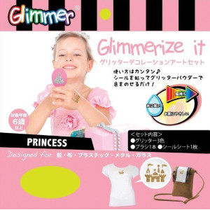 Princess Glimmerize It Glitter Tattoo Transfer Art Kit for Skin Fabric Plastic Metal Glass