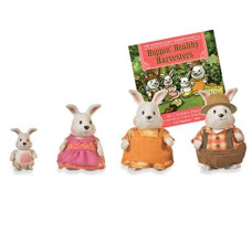 Li'l Woodzeez Hoppingoods Rabbit Family Set with Storybook