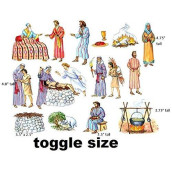 Abraham and Isaac Toggle Size Felt Figures for Flannel Board Bible Stories-precut