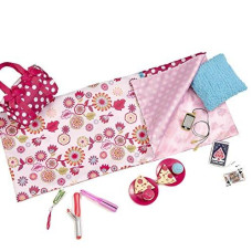 Our Generation Sleepover Set with Sleeping Bag for 18" Dolls Polka Dot Sleep Party