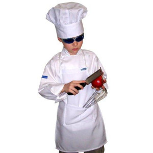 XL CHEFSKIN CHEF SET Kids Children Chef jacket + Apron +Hat, kids 8-11 years old