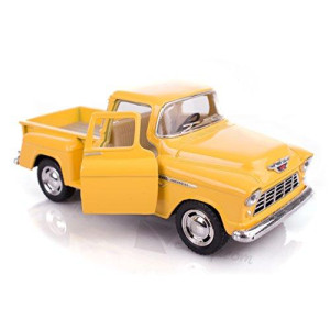 Yellow 1955 chevy Stepside Pick-Up Die cast collectible Toy Truck by Kinsmart